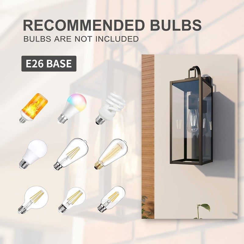 ricco Large Size Outdoor Wall Lights, 18 Inch Oversized Matte Black Exterior Light Fixture with Clear Glass, Waterproof Front Porch Lighting, Modern Sconces Lantern for House, Garage, ETL Listed - Image 4